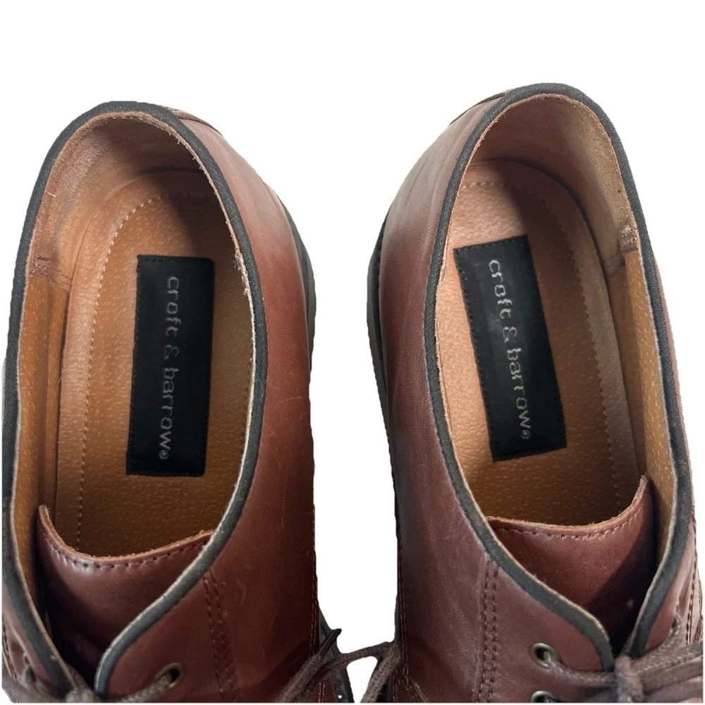 Croft & Barrow Mens Riviera Brown Leather‎ Cap Toe Derby Dress Shoes Size 9.5 M
